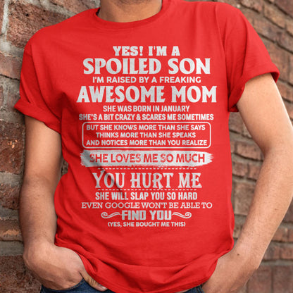January - Awesome Mom - Perfect Gift For Your Spoiled Son From Mom - HNDS01 (SKU05-47-01)