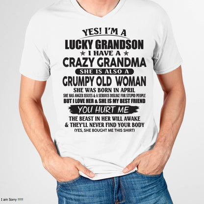 APRIL - LUCKY GRANDSON OF CRAZY GRANDMA -  FROM GRANDMA - HNDS04 (SKU10-173-04)