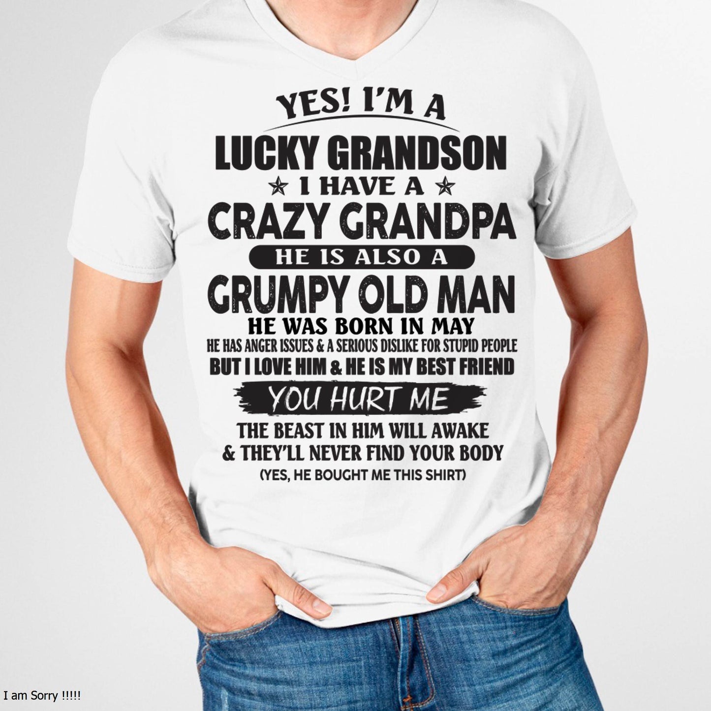 MAY - LUCKY GRANDSON OF CRAZY GRANDPA -  PERFECT GIFT FROM GRANDPA - MTNN05 (SKU12-145-05)
