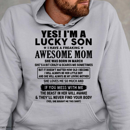 March - I am Lucky Son - Gift For Son From Mom - MTNN03 - (SKU-T1206LMS-03)