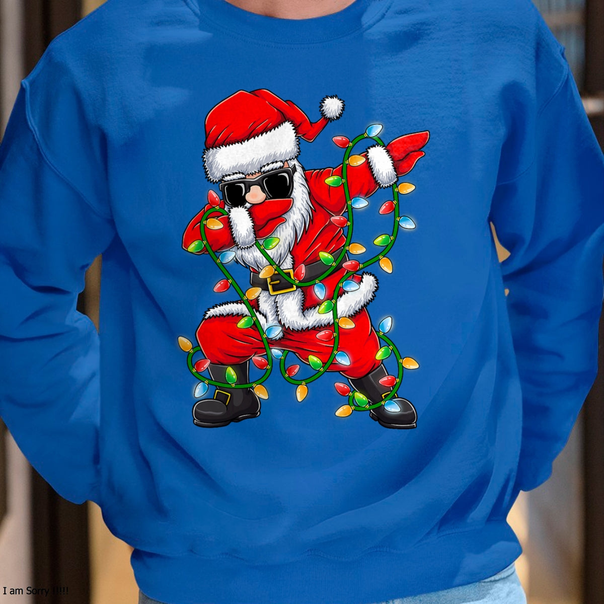 Dabbing Santa Xmas Lights Girls Boys Kids Christmas Gifts T-Shirt - Christmas Unisex T-Shirt/Hoodie/Sweatshirt - HNDS00