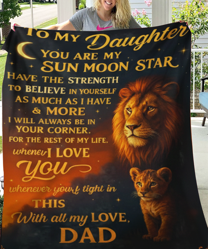 To My Little Daughter Blanket – Comfort Woven from Dad