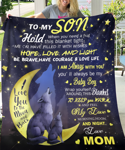 To My Son Blanket – A Cozy Hug Filled with Love from Mom (SKUB12-130)