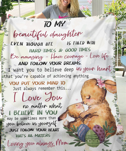 Heartfelt Warmth for Daughter Blanket – From Mom (SKUB12-164)