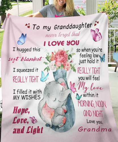 A Warm Hug for My GrandDaughter Blanket – From Grandma