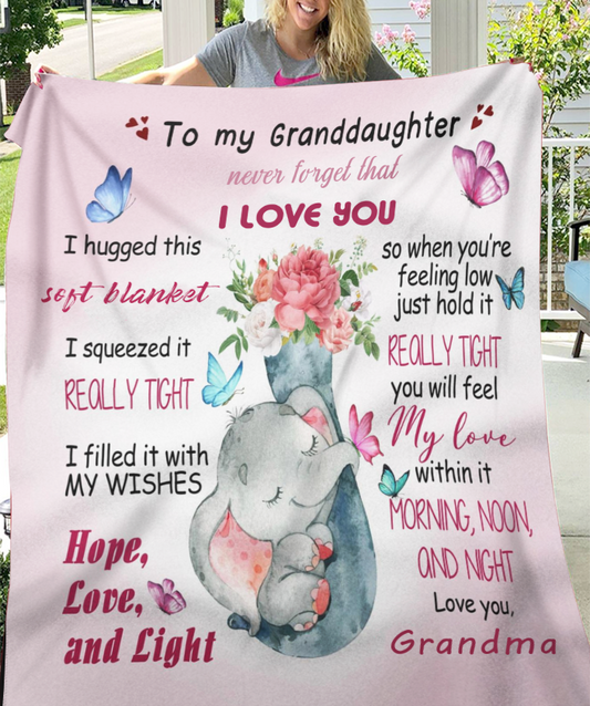 A Warm Hug for My GrandDaughter Blanket – From Grandma