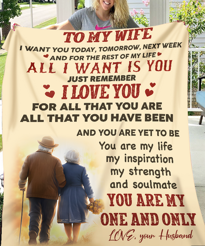 Special Gift For Wife Blanket - From Husband (SKU26B-0191)