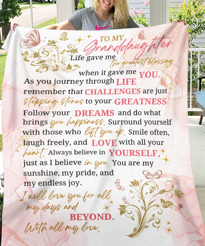 To My Granddaughter Blanket- A Warm Hug from Grandma