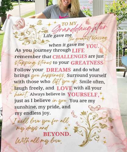 To My Granddaughter Blanket- A Warm Hug from Grandma
