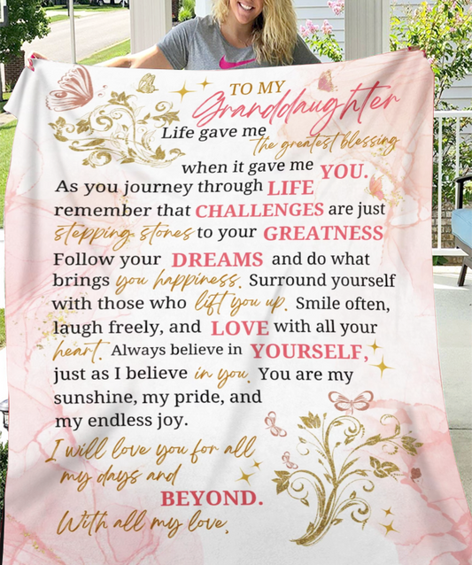 To My Granddaughter Blanket- A Warm Hug from Grandma