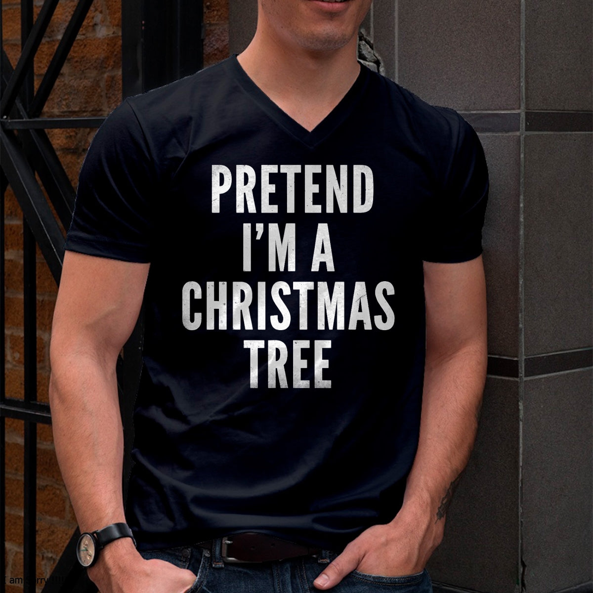 Funny Pretend Im A Christmas Tree Adult Christmas Costume T-Shirt - Christmas Unisex T-Shirt/Hoodie/Sweatshirt - HNDS00