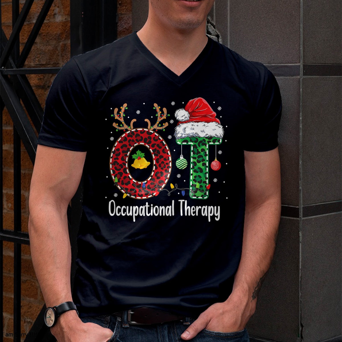 Occupational Therapy Christmas santa hat OT Therapist T-Shirt - Christmas Unisex T-Shirt/Hoodie/Sweatshirt - HNDS00