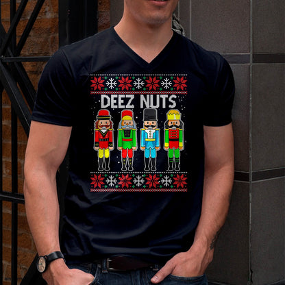 Deez Nuts Nutcracker Ugly Christmas Sweater Funny Xmas T-Shirt - Christmas Unisex T-Shirt/Hoodie/Sweatshirt - HNDS00