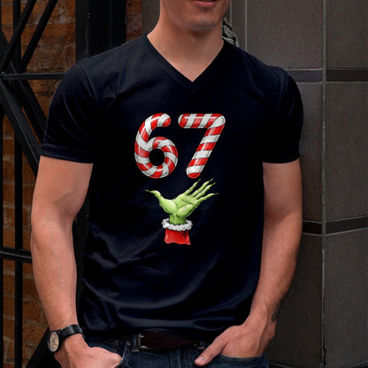 Santa Six Seven 67 Meme Christmas 67 Candy Cane Kids Boys T-Shirt - Christmas Unisex T-Shirt/Hoodie/Sweatshirt - HNDS00