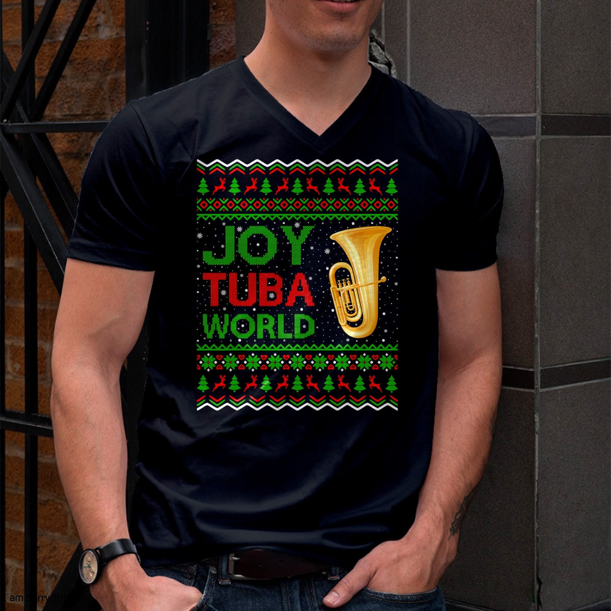 Joy Tuba World Music Lover Xmas Gift Ugly Tuba Christmas T-Shirt - Christmas Unisex T-Shirt/Hoodie/Sweatshirt - HNDS00