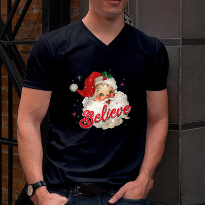 Vintage Santa Claus Believe Christmas Women Boys Girls T-Shirt - Christmas Unisex T-Shirt/Hoodie/Sweatshirt - HNDS00