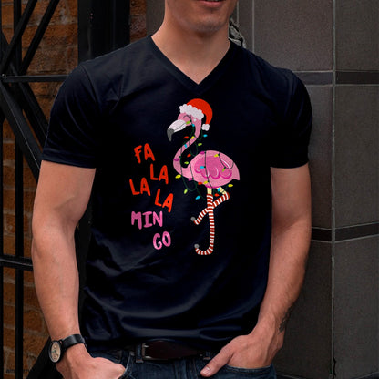 Fa La La Mingo Flamingo Christmas Tropical Xmas Tree Lights T-Shirt - Christmas Unisex T-Shirt/Hoodie/Sweatshirt - HNDS00