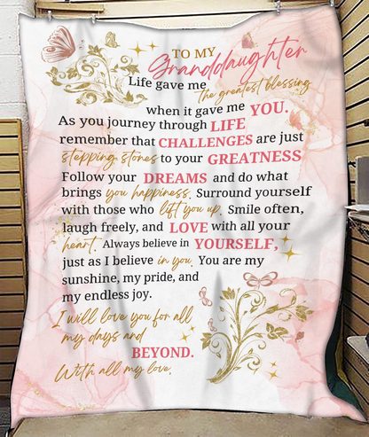 To My Granddaughter Blanket- A Warm Hug from Grandma