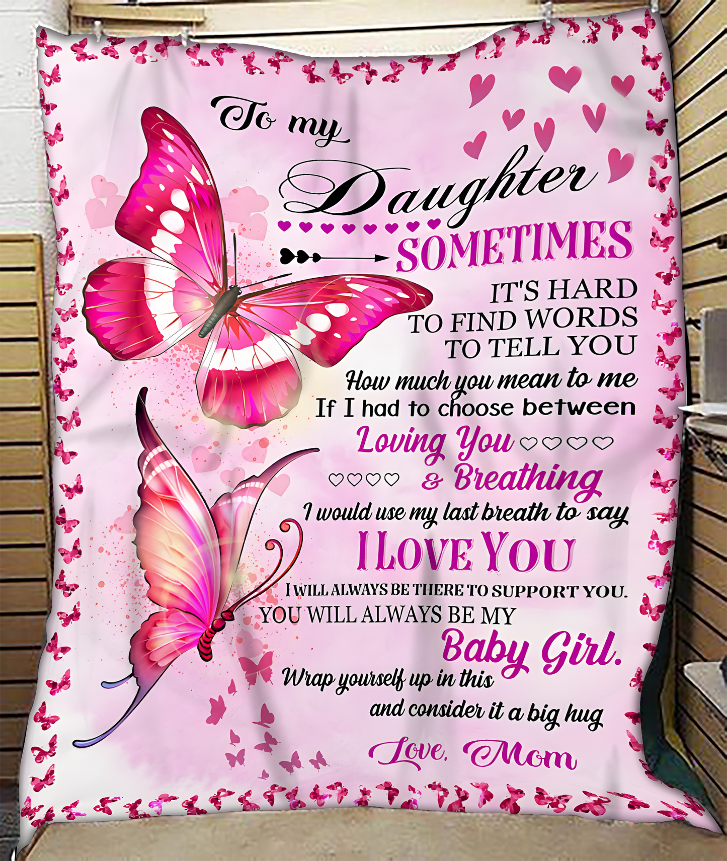 BLANKET FOR DAUGHTER – COMFORT & WARMTH GIFT FROM MOM Sherpa Fleece Quilt Blanket MTNN00