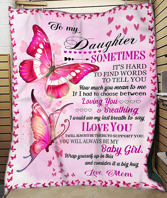 BLANKET FOR DAUGHTER – COMFORT & WARMTH GIFT FROM MOM Sherpa Fleece Quilt Blanket MTNN00