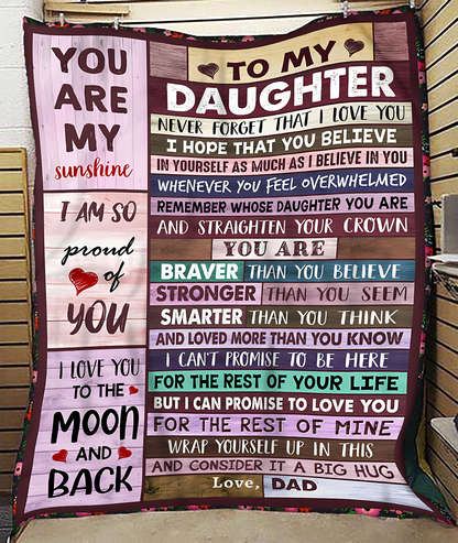 BLANKET FOR DAUGHTER – COMFORT & WARMTH GIFT FROM DAD Sherpa Fleece Quilt Blanket MTNN00