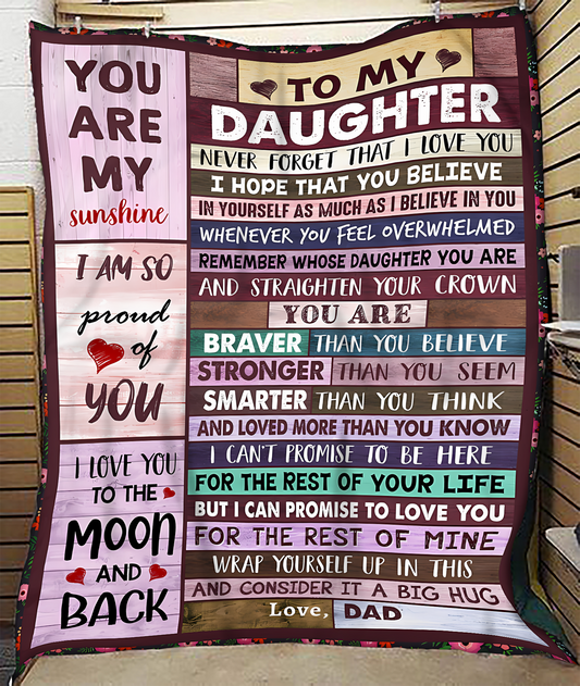BLANKET FOR DAUGHTER – COMFORT & WARMTH GIFT FROM DAD Sherpa Fleece Quilt Blanket MTNN00