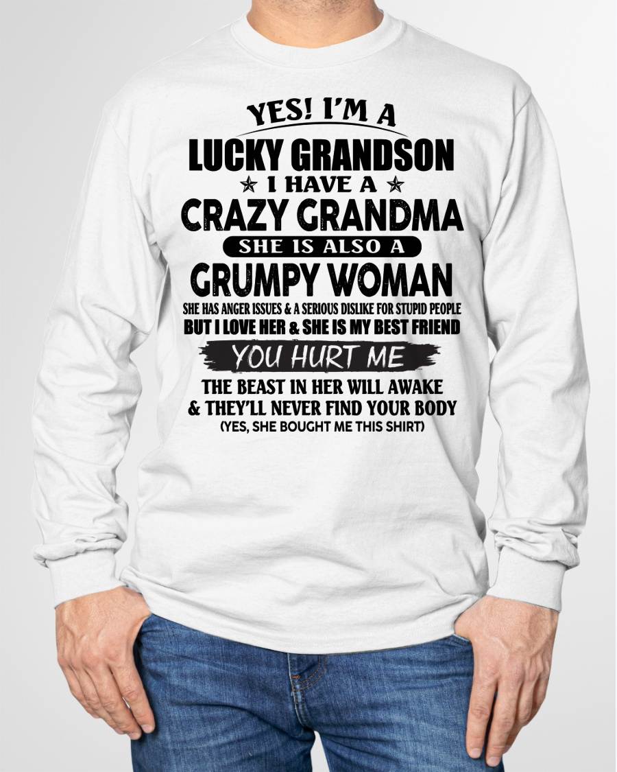 LUCKY GRANDSON OF CRAZY GRANDMA -  PERFECT GIFT FROM GRANDMA - HNDS00 (SKU12-113-00)