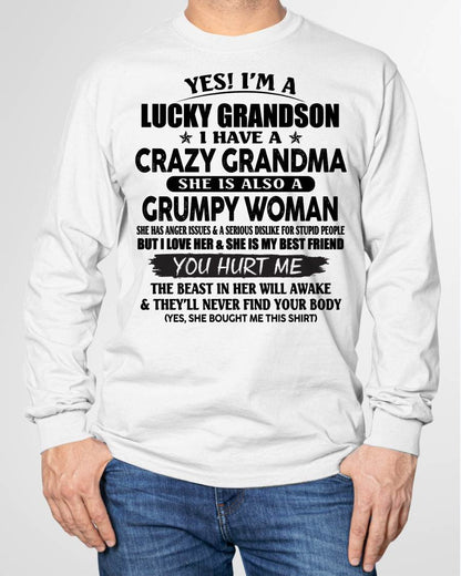 LUCKY GRANDSON OF CRAZY GRANDMA -  PERFECT GIFT FROM GRANDMA - HNDS00 (SKU12-113-00)