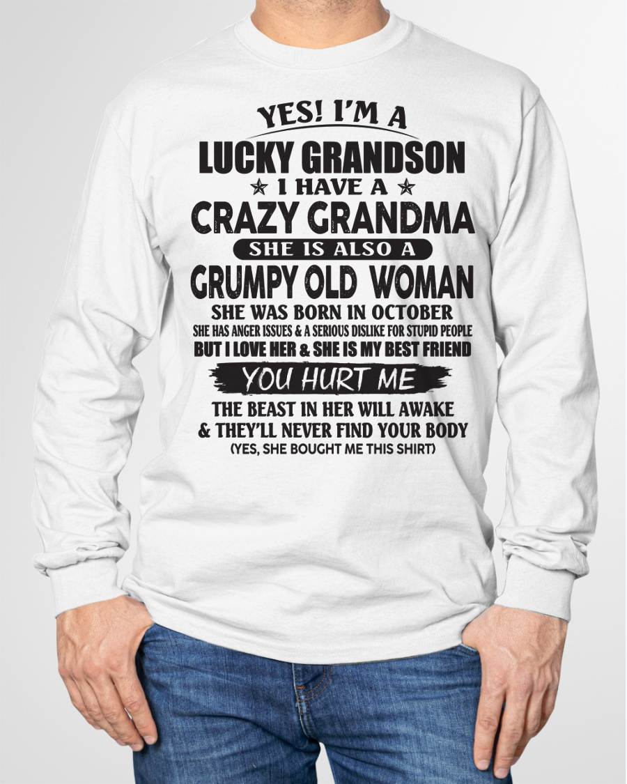 OCTOBER - LUCKY GRANDSON OF CRAZY GRANDMA -  FROM GRANDMA - HNDS10 (SKU10-173-10)