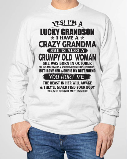 OCTOBER - LUCKY GRANDSON OF CRAZY GRANDMA -  FROM GRANDMA - HNDS10 (SKU10-173-10)