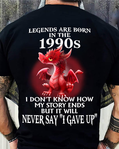 1990s - NEVER SAY GIVE UP - BIRTHDAY T-SHIRT FOR MEN - MTNN00 (SKU12-163-1990)