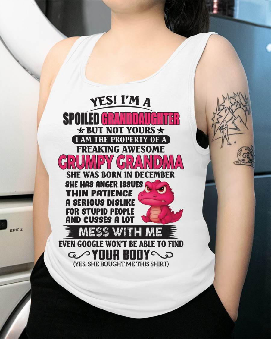 DECEMBER - YES, I'M A SPOILED GRANDDAUGHTER - GIFT FROM GRANDMA - MTNN12 (SKU09-96-12)