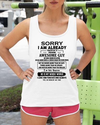 APRIL - I'M HIS QUEEN, HE'S MY WHOLE WORLD – T-SHIRT FROM HUSBAND – MTNN04 (SKUT08-11-04)