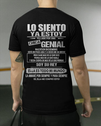 Diciembre - Chica genial nació en diciembre - Regalo especial para novio - Black - T12 (SKU05-80-12)