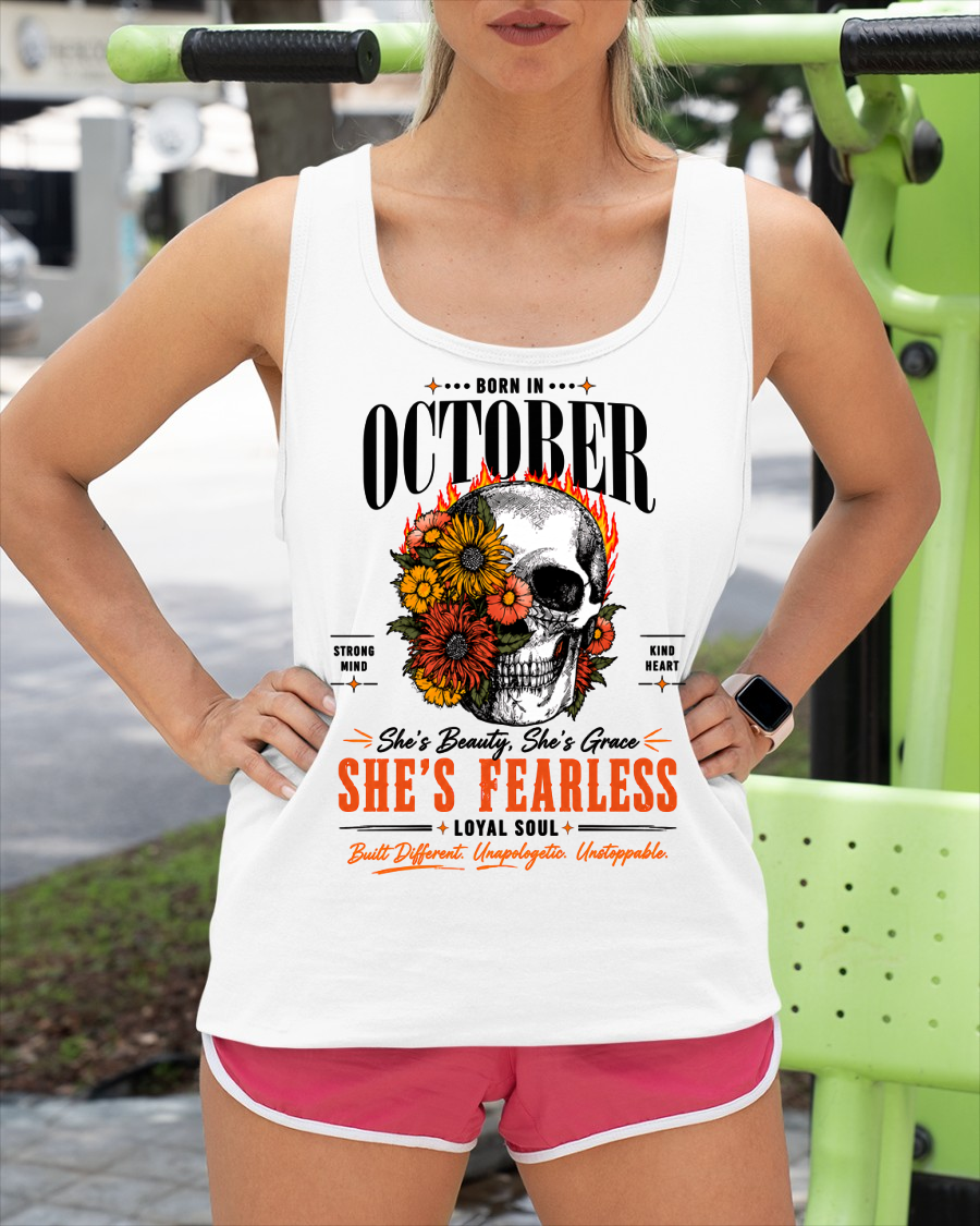 OCTOBER – SHE’S FEARLESS – BEAUTY & GRACE WOMEN TEE - T-SHIRT FOR WOMEN - MTNN10 (SKU2605-389-10)