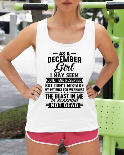 DECEMBER GIRL – QUIET BUT STRONG, THE BEAST IN ME IS SLEEPING NOT DEAD - T-SHIRT FOR WOMEN – MTNN12 (SKU2607-167-12)