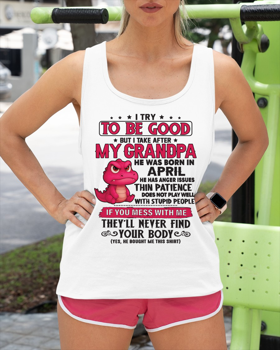 APRIL – FUNNY DINOSAUR ANGER ISSUES - T-SHIRT FROM GRANDPA - MTNN04 (SKU2604-304-04