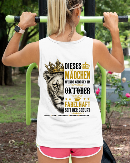OKTOBER– DIESES MÄDCHEN WURDE FANTASTISCH GEBOREN – LÖWENMÄDCHEN STÄRKE – T-SHIRT FÜR DAMEN - MTNN10 (SKU2605-344-10)