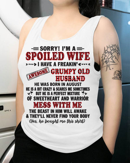 AUGUST - SPOILED WIFE OF AWESOME GRUMPY OLD HUSBAND - PERFECT GIFT FROM HUSBAND - MTNN08 (SKU12-111-08)