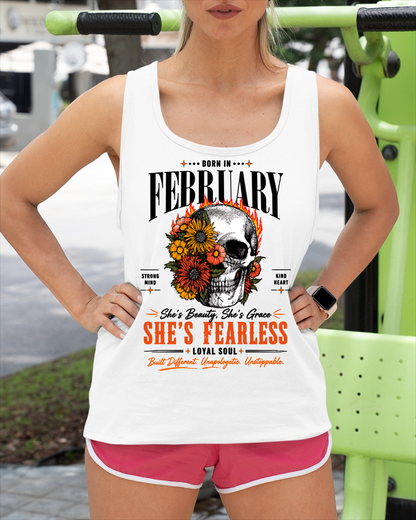 FEBRUARY – SHE’S FEARLESS – BEAUTY & GRACE WOMEN TEE - T-SHIRT FOR WOMEN - MTNN02 (SKU2605-389-02)