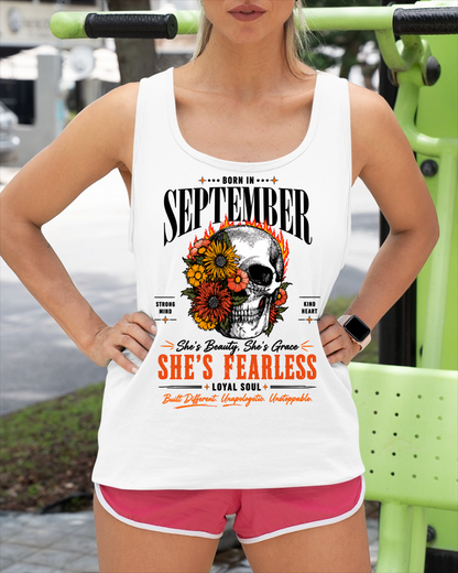 SEPTEMBER – SHE’S FEARLESS – BEAUTY & GRACE WOMEN TEE - T-SHIRT FOR WOMEN - MTNN09 (SKU2605-389-09)