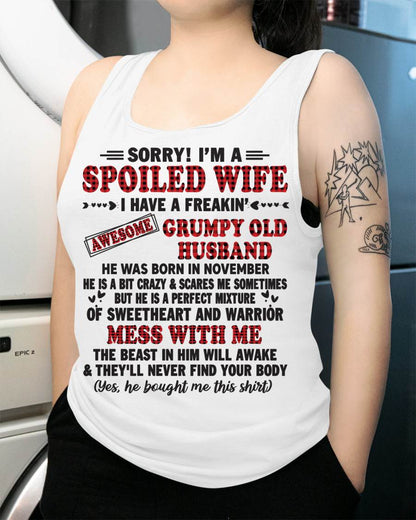 NOVEMBER - SPOILED WIFE OF AWESOME GRUMPY OLD HUSBAND - PERFECT GIFT FROM HUSBAND - MTNN11 (SKU12-111-11)