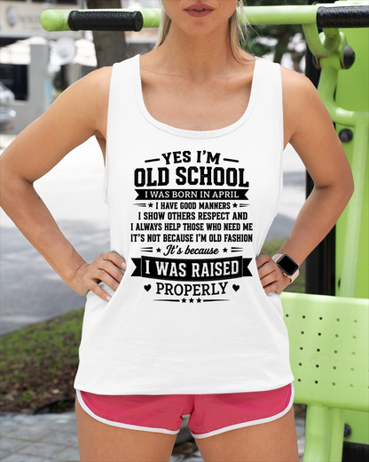 APRIL - OLD SCHOOL WITH GOOD MANNERS – T-SHIRT FOR WOMEN – MTNN04 (SKU2606-193-04)