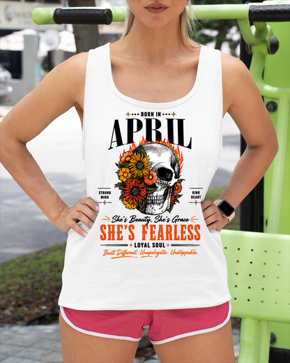 APRIL – SHE’S FEARLESS – BEAUTY & GRACE WOMEN TEE - T-SHIRT FOR WOMEN - MTNN04 (SKU2605-389-04)