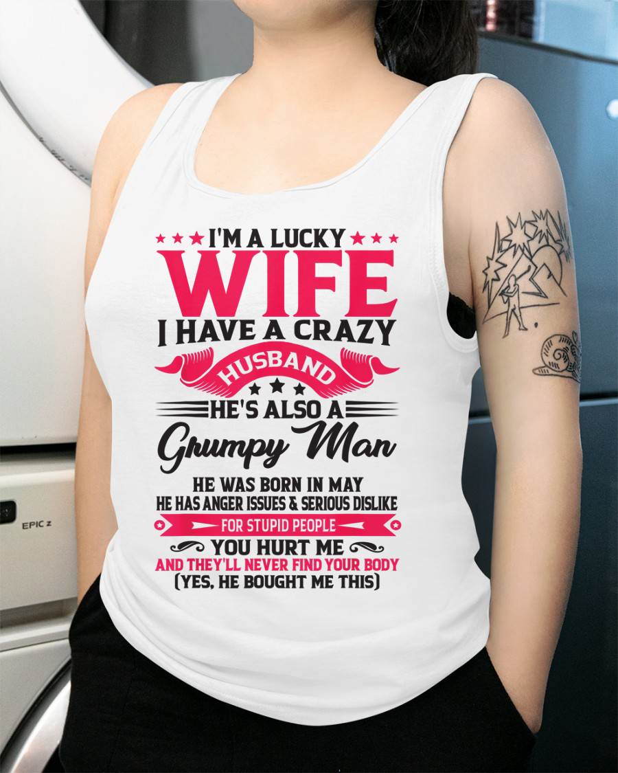 MAY - TO MY WIFE - I'M A LUCKY WIFE - GIFT FROM HUSBAND - HNDS05 (SKU10-136-05)