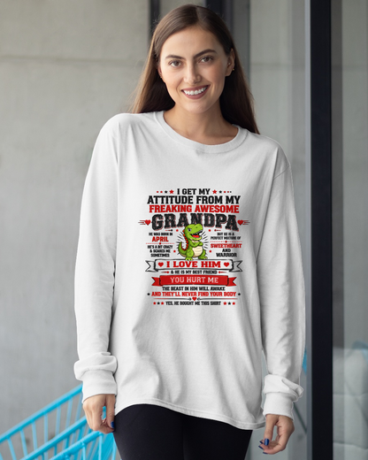 APRIL – FREAKING AWESOME GRANDPA – T-SHIRT GIFT FROM GRANDPA – MTNN04 (SKU2610-22-04)