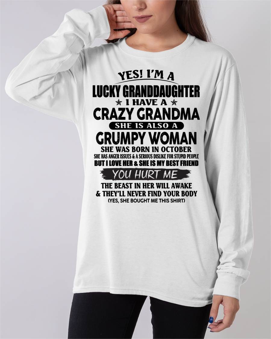 OCTOBER - LUCKY GRANDDAUGHTER OF CRAZY GRANDMA - PERFECT GIFT FROM GRANDMA - MTNN10 (SKU12-146-10)