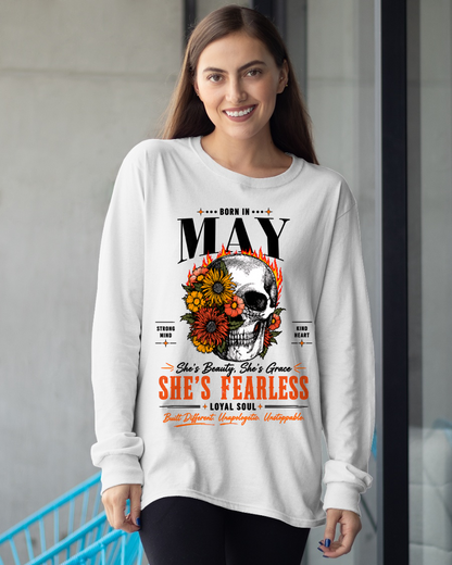 MAY – SHE’S FEARLESS – BEAUTY & GRACE WOMEN TEE - T-SHIRT FOR WOMEN - MTNN05 (SKU2605-389-05)