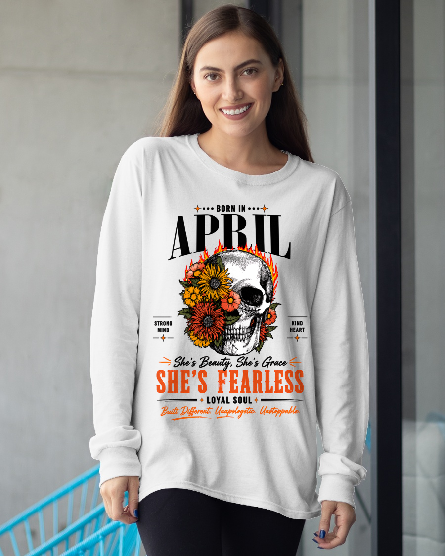 APRIL – SHE’S FEARLESS – BEAUTY & GRACE WOMEN TEE - T-SHIRT FOR WOMEN - MTNN04 (SKU2605-389-04)