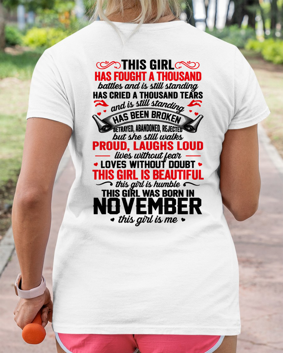 NOVEMBER – BEAUTIFUL, STRONG & UNBREAKABLE – T-SHIRT FOR WOMEN – MTNN11 (SKU2609-116-11)